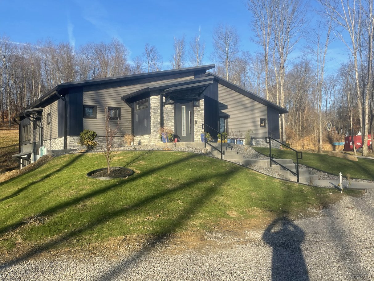 concrete steps and rail