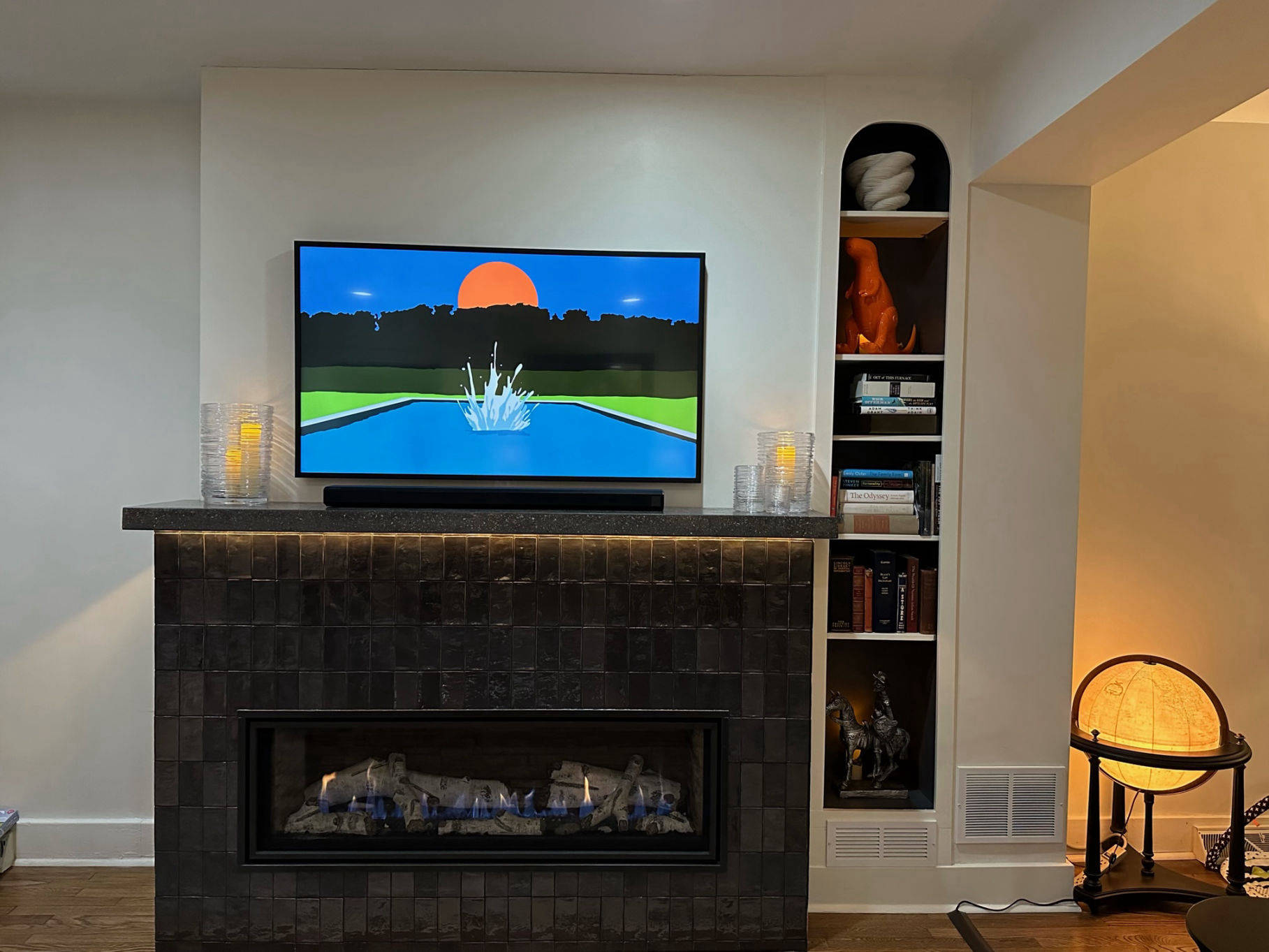 custom made natural gas fireplace