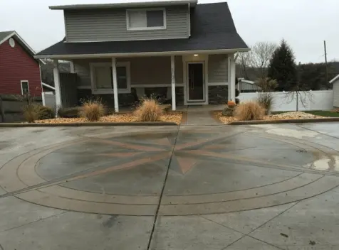 concrete artwork stained and sealed