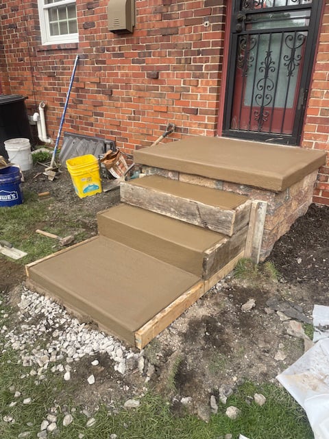 concrete entrance pour