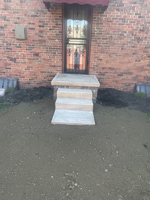 finished concrete entrance