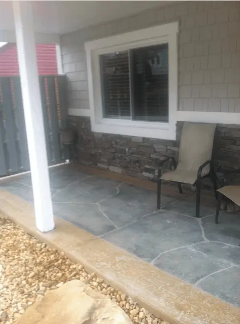 porch remodel, windows, door, concrete, landscape